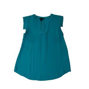 J CREW Teal Sleeveless Top with V-Neckline Size 4 Good Condition